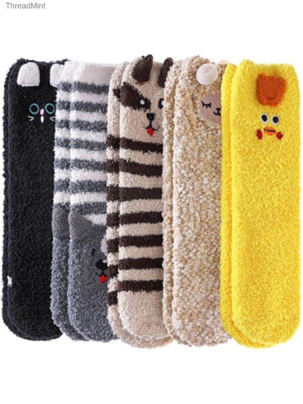 Womens Fuzzy Cozy Slipper Socks Crew Warm Winter Sleeping Socks